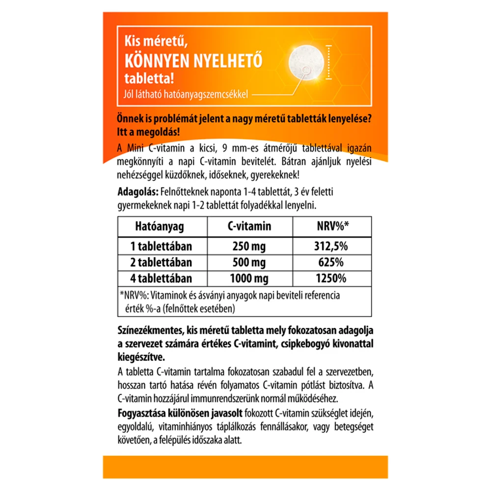 C-vitamin Mini 250mg tabletta - 120db - Image 2