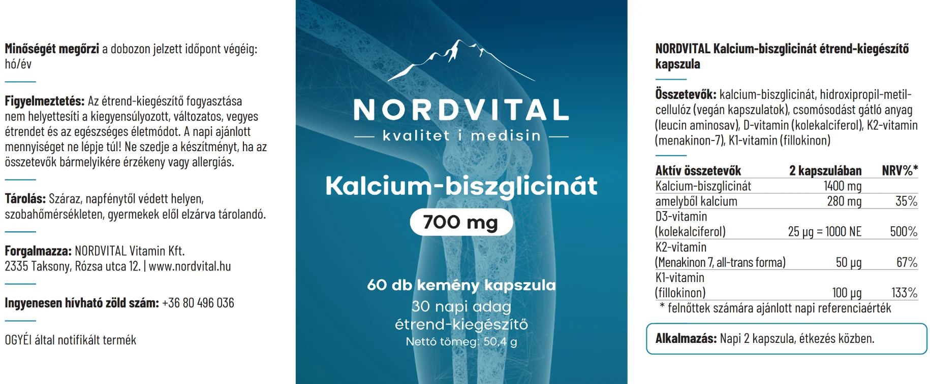 Kalcium-biszglicinát 700mg - 60db - Image 3