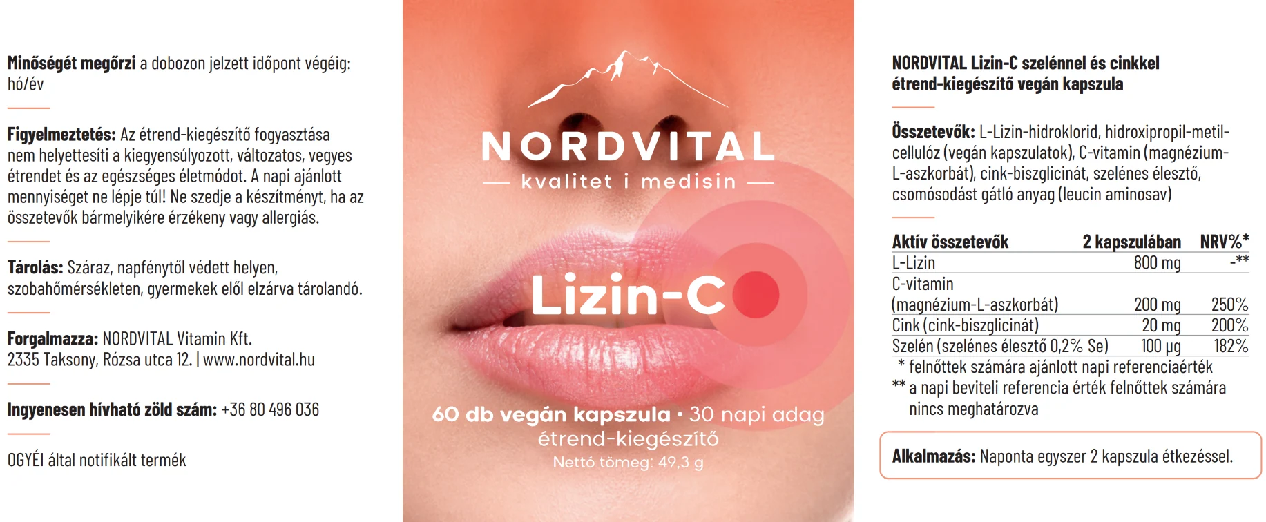 Lizin-C szelénnel és cinkkel vegán kapszula - 60db - Image 3