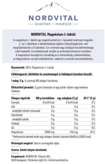 Magnézium-L-laktát por - 200 g - Image 2
