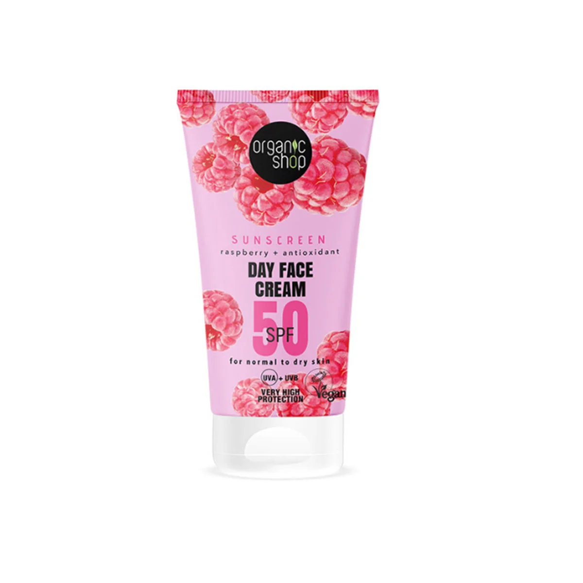 Málnával és antioxidánsokkal SPF50 (normál és száraz bőrre) fényvédő nappali arckrém  - 50ml