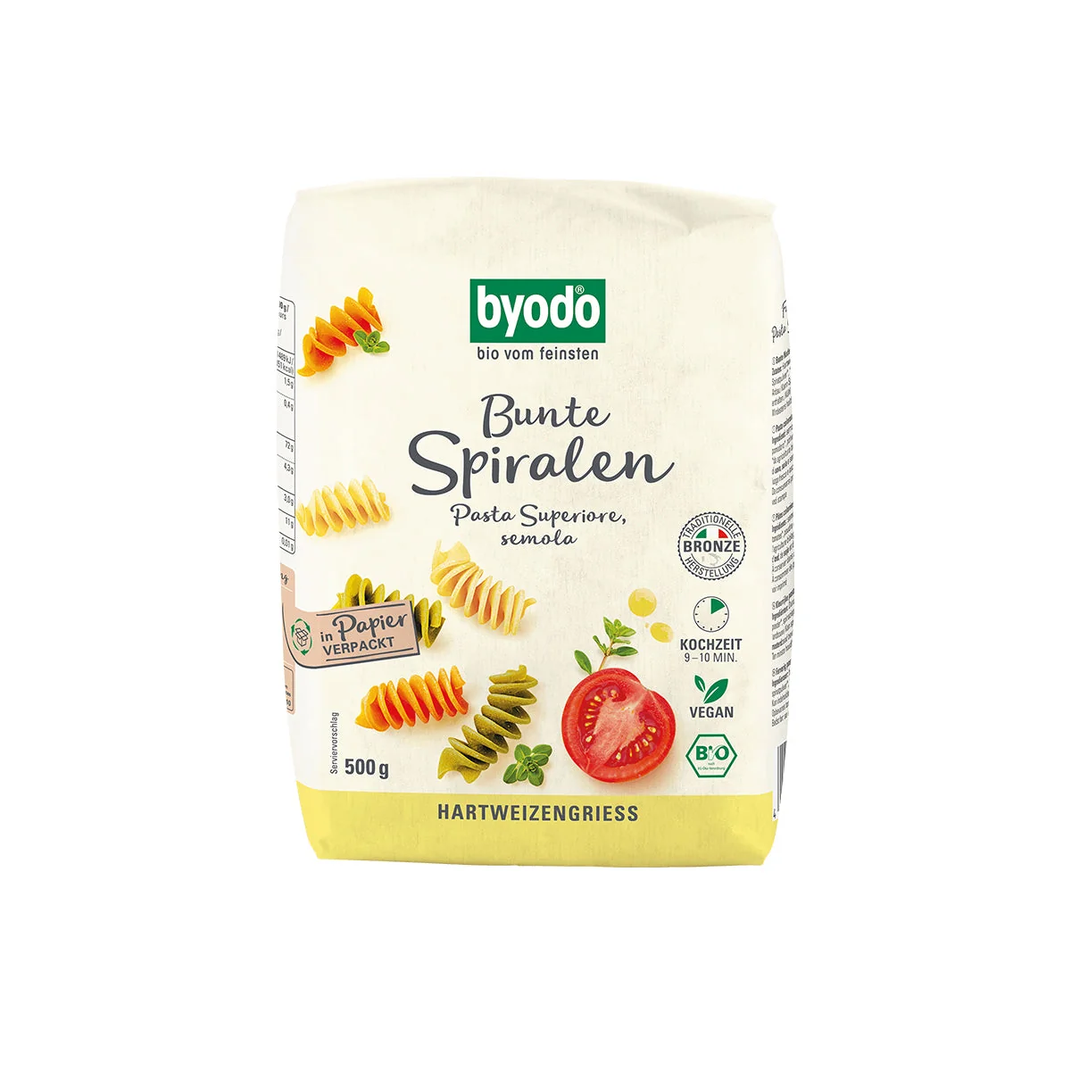 Spirál, színes semola tészta - bio - 500g